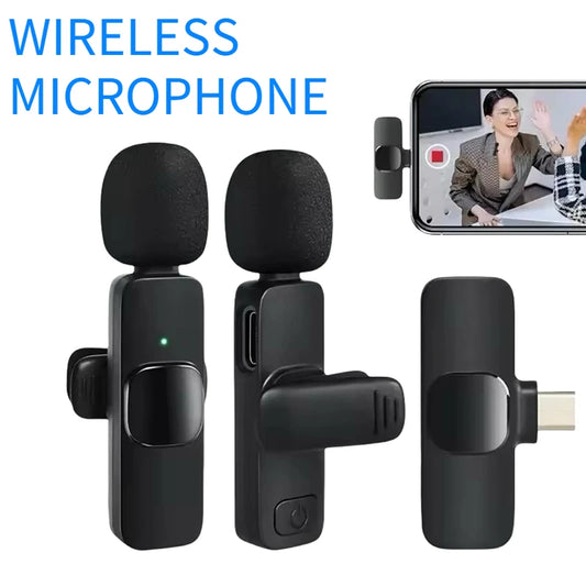 Wireless Lavalier Microphone Mini Type-C Microphone with Noise Reduction For Android/iPhone Recording Live Streaming Interviews